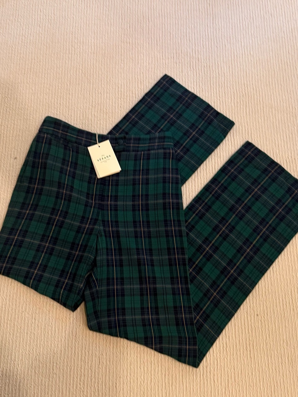 SÉZANE á Paris Green Plaid Trousers for Women